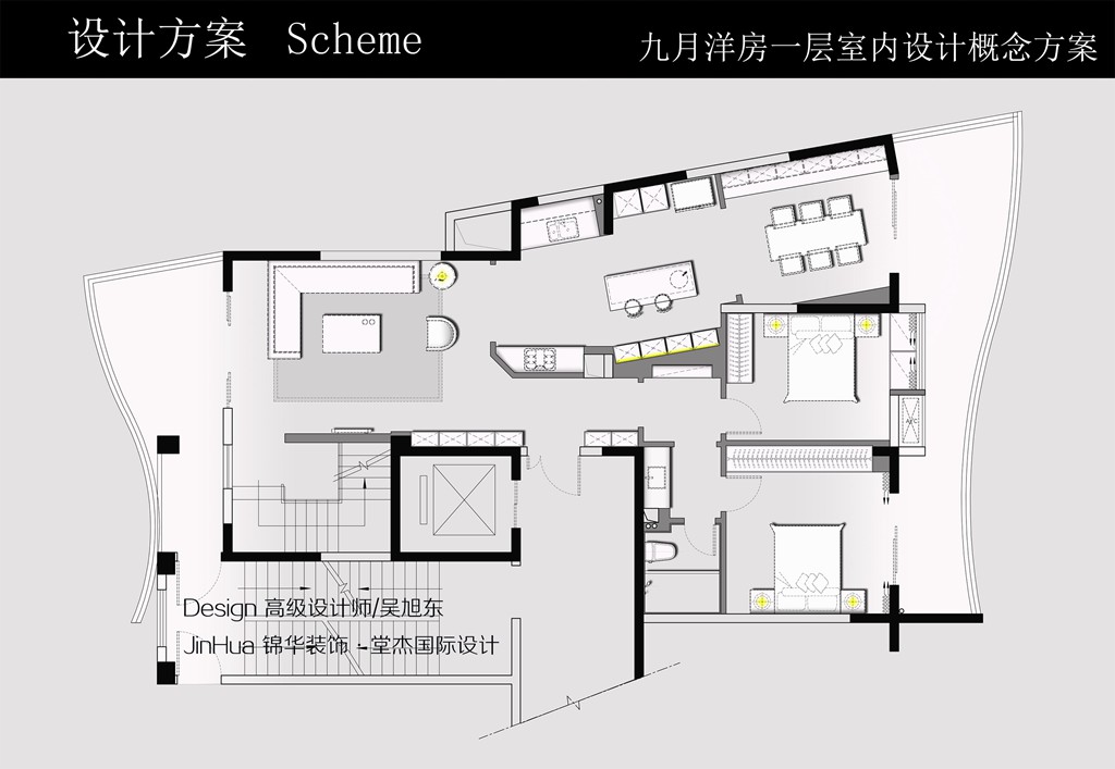 九月洋房330㎡复式装修-跃层复式-现代简约